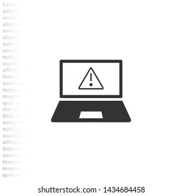 laptop error vector eps 10 icon , Lorem ipsum flat design