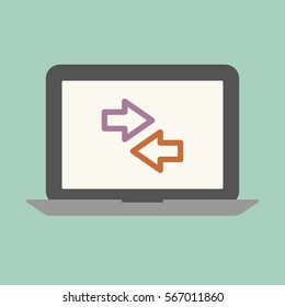 Concepto de intercambio de portátiles