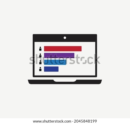 laptop and exit poll icon vector flat style trendy