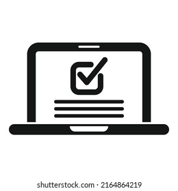 Icono de pericia de portátil vector simple. Experto en calidad. Control estándar