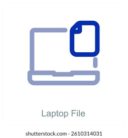 Laptop File and device icon concept