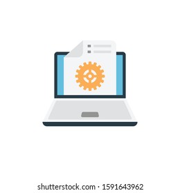 laptop file vector flat color icon 
