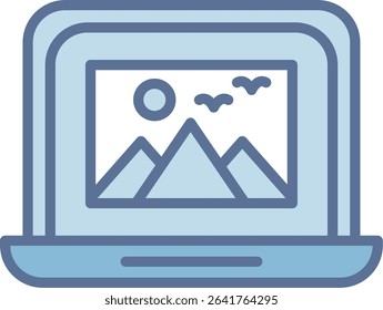 Laptop Filled Blue Tone Icon