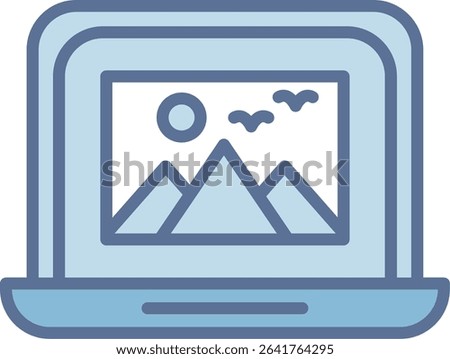 Laptop Filled Blue Tone Icon