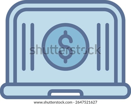 Laptop Filled Blue Tone Icon