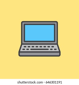 Laptop filled outline icon, colorful vector sign