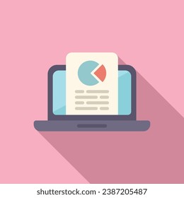 Laptop financial planning icon flat vector. Hand economy. Corporate hand