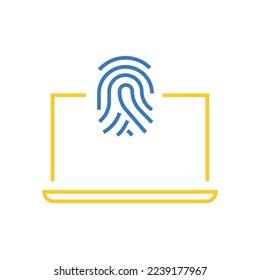 laptop fingerprint vector icon access measure