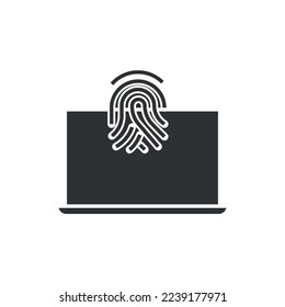 laptop fingerprint vector icon access measure