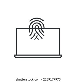 medida de acceso a iconos vectoriales de huella digital para portátiles