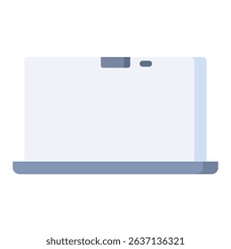 Laptop flat color icon. Simple vector icon design in flat color style. Editable vector format