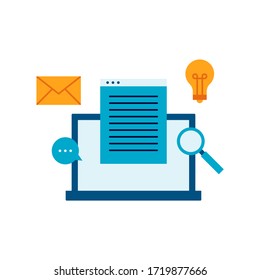 Laptop flat design illustration template