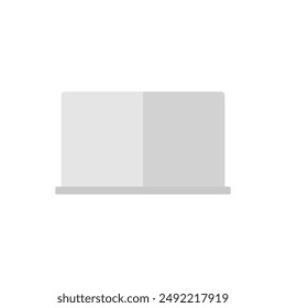 Diseño plano del ordenador portátil aislado sobre fondo blanco. Ilustración vectorial