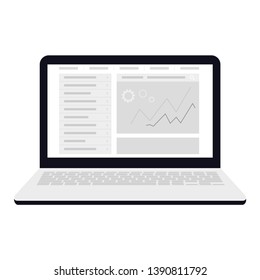 Laptop flat design style icon - vector illustration