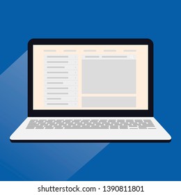 Laptop flat design style icon - vector illustration
