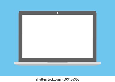 laptop flat design style icon. laptop vector flat icon on colored background. Laptop flat icon.