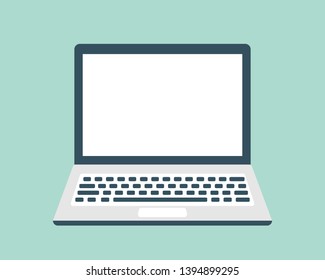 Laptop flat design vector illustration.