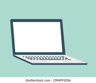 Laptop flat design vector illustration.