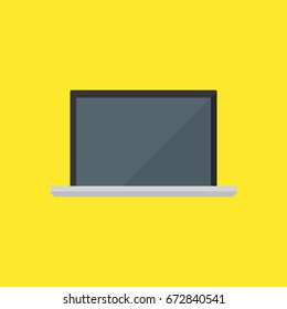 Laptop, flat design. Vector illustration.