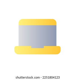 Laptop flat gradient two-color ui icon. Device for school and college student. Remote study. Simple filled pictogram. GUI, UX design for mobile application. Vector isolated RGB illustration