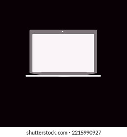 Laptop flat icon. Computer symbol. Vector illustration