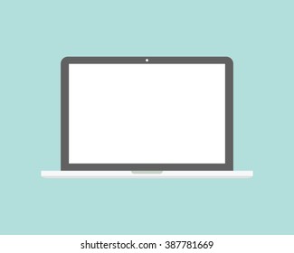 Laptop flat icon. Computer symbol. Vector illustration, EPS10.