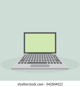 Laptop flat icon. Computer symbol. Vector illustration, EPS10.