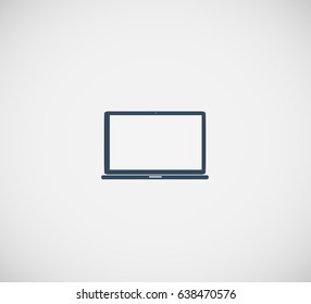 Laptop flat icon. Computer symbol. Vector illustration