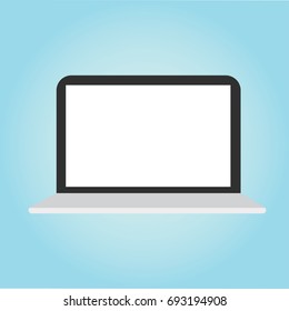 Laptop flat icon. Computer symbol