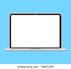 Laptop flat icon. Computer symbol. Vector illustration
