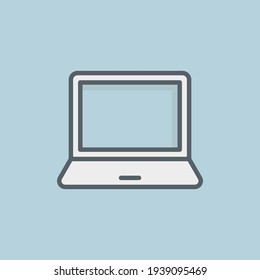 Laptop-Flachicon einzeln auf weißem Hintergrund