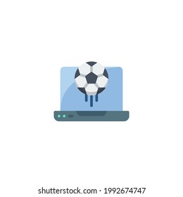 laptop Flat Icon Isolated On White Background