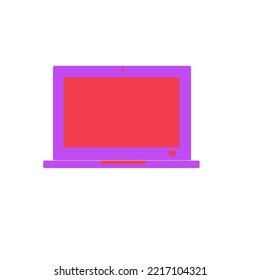 Icono plano portátil aislado en fondo blanco. Símbolo del equipo. Ilustración del vector