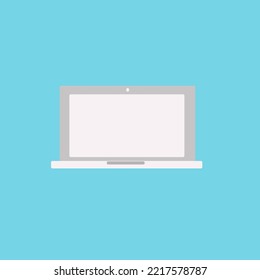 Laptop flat icon isolated on white background. Computer symbol. Vector illustration