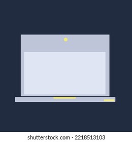 Laptop flat icon isolated on white background. Computer symbol. Vector illustration