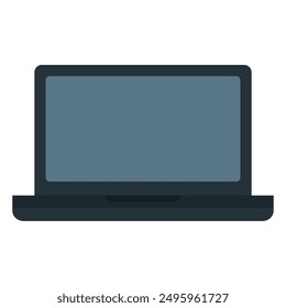 Icono plano del ordenador portátil aislado en un fondo blanco.