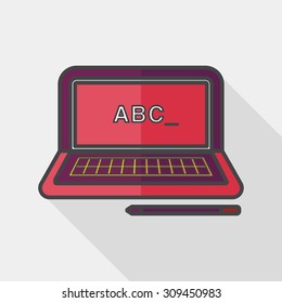 laptop flat icon with long shadow, eps10