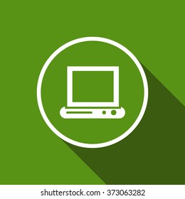 laptop flat icon with long shadow. vector illustration