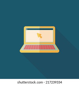 laptop flat icon with long shadow,eps10
