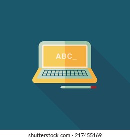 laptop flat icon with long shadow,eps10