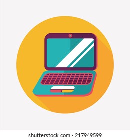 laptop flat icon with long shadow,eps10