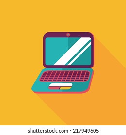 laptop flat icon with long shadow,eps10