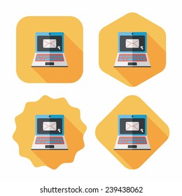 laptop flat icon with long shadow,eps10