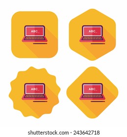 laptop flat icon with long shadow,eps10