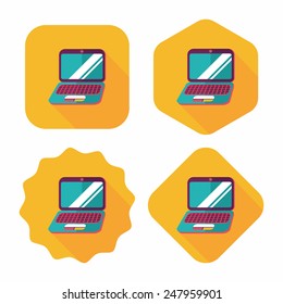 laptop flat icon with long shadow,eps10