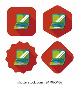 laptop flat icon with long shadow,eps10