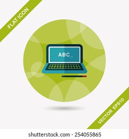 laptop flat icon with long shadow,eps10