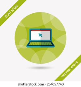 laptop flat icon with long shadow,eps10