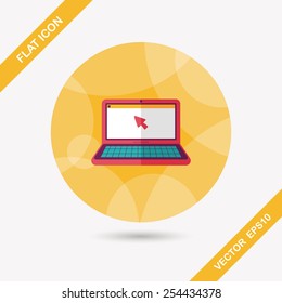 laptop flat icon with long shadow,eps10