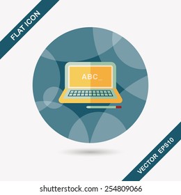laptop flat icon with long shadow,eps10